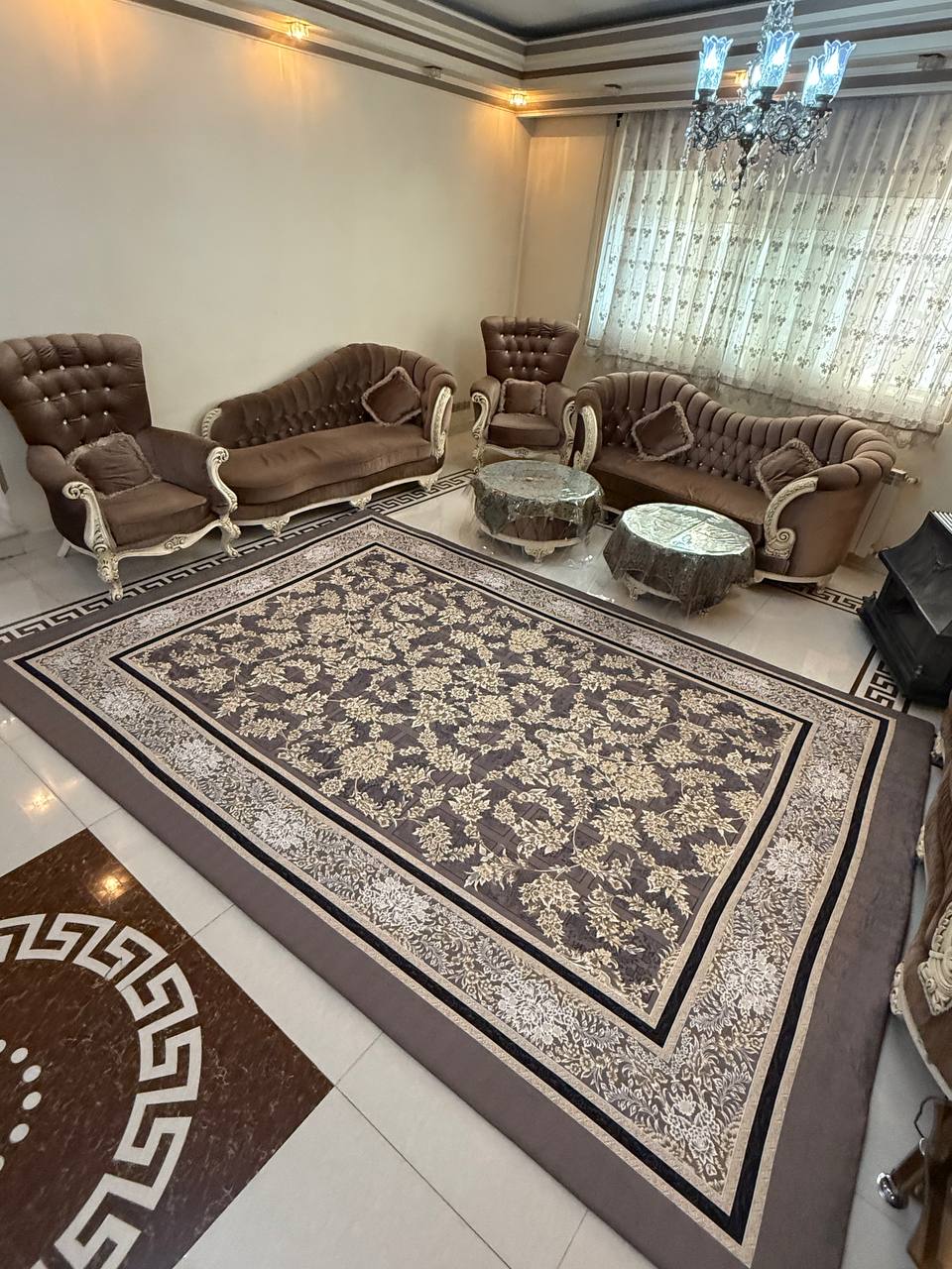 روفرشی کش دار مخمل شانل کد 1826
